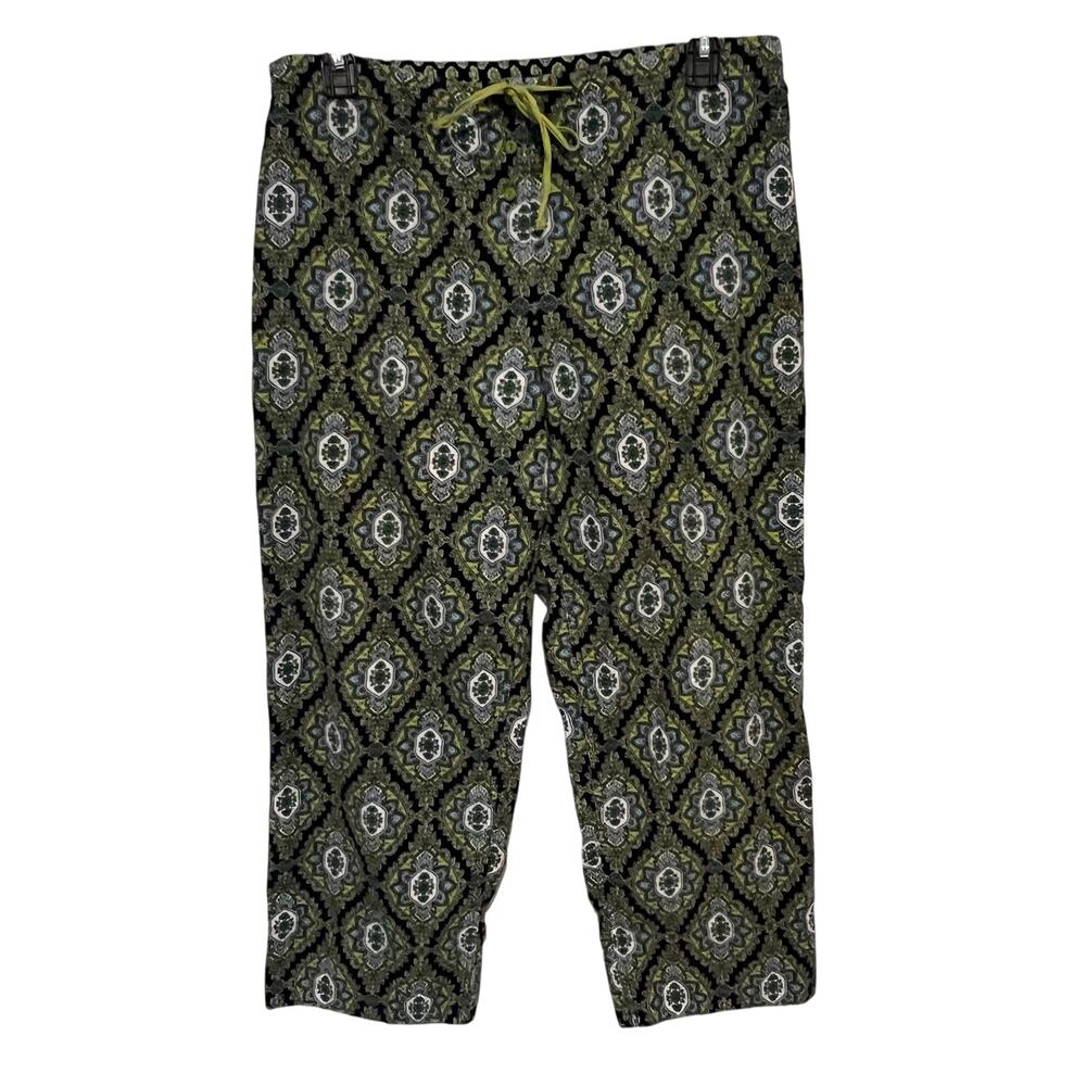 Vera Bradley Corduroy Pull -On Ankle Pants Women’s Size Large Drawstring Boho